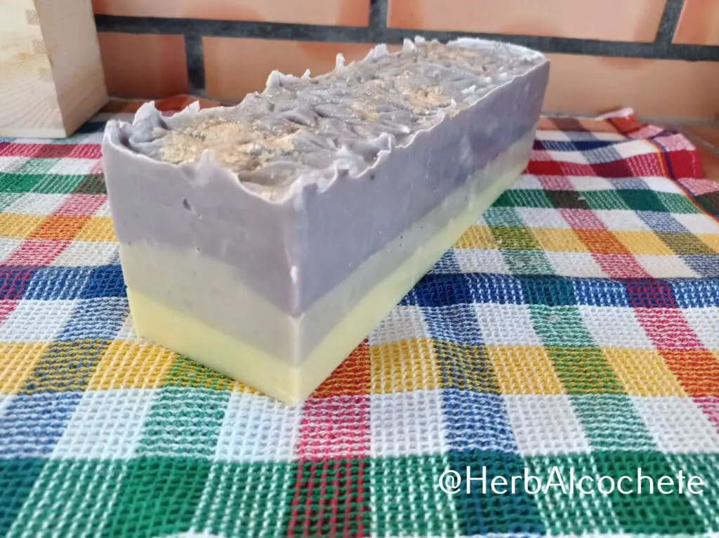 lavender layered soap in bulk bar