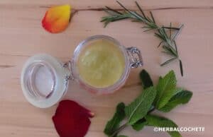 Healing salve in a glass jar with lid