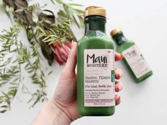 Natural green shampoo bottle