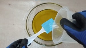 mixing lye with olive oil