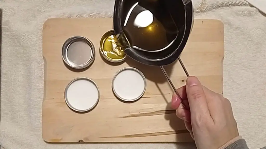 pour balm in containers