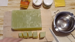 cut soap base in cubes